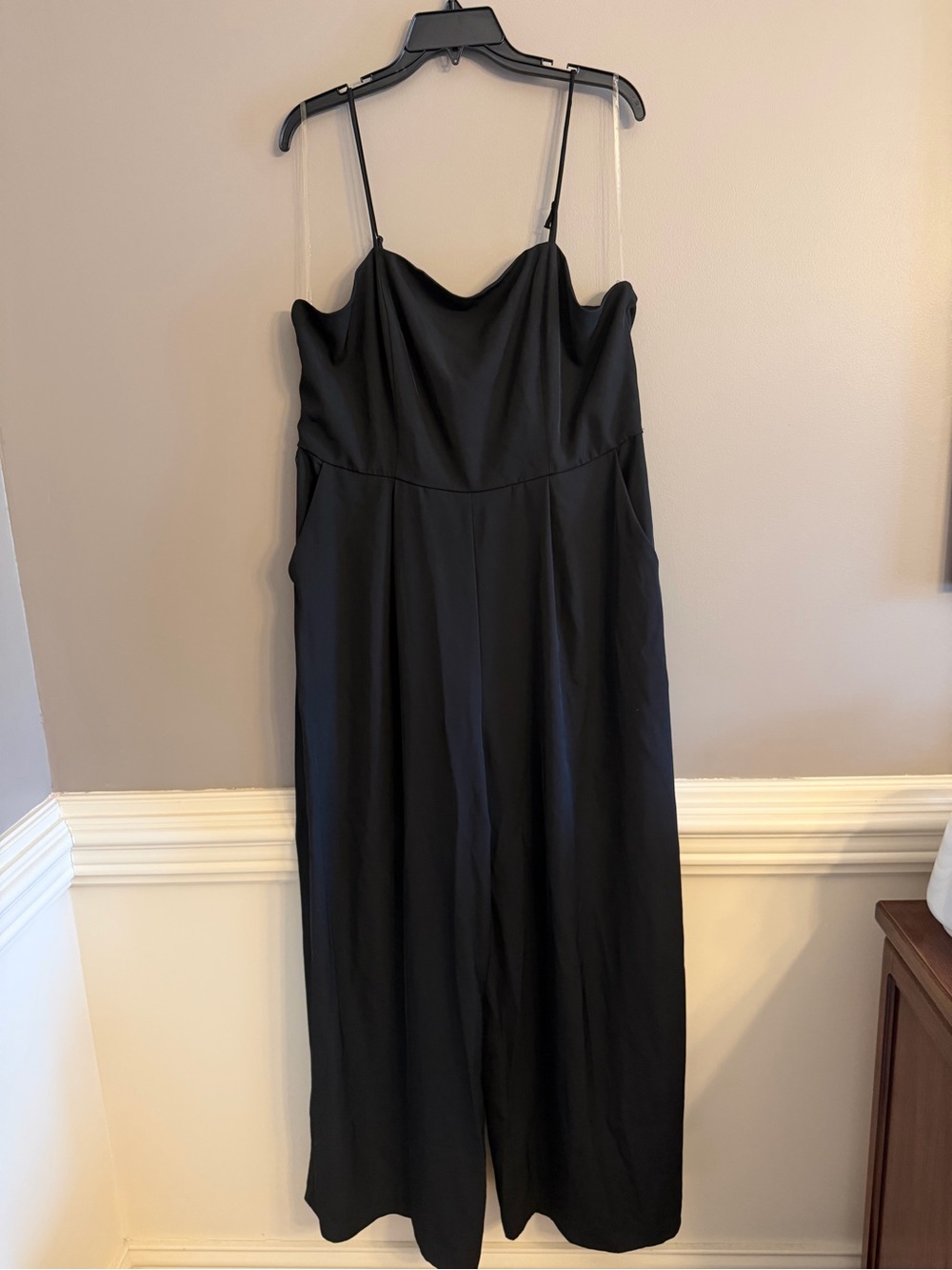 Nine West Black Satin Cowl Neck Jumpsuit